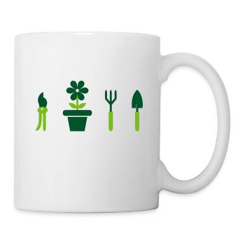 Garten Gartenarbeit Beet Pflanzen Gartenschere - Tasse - Weiß - Rechts