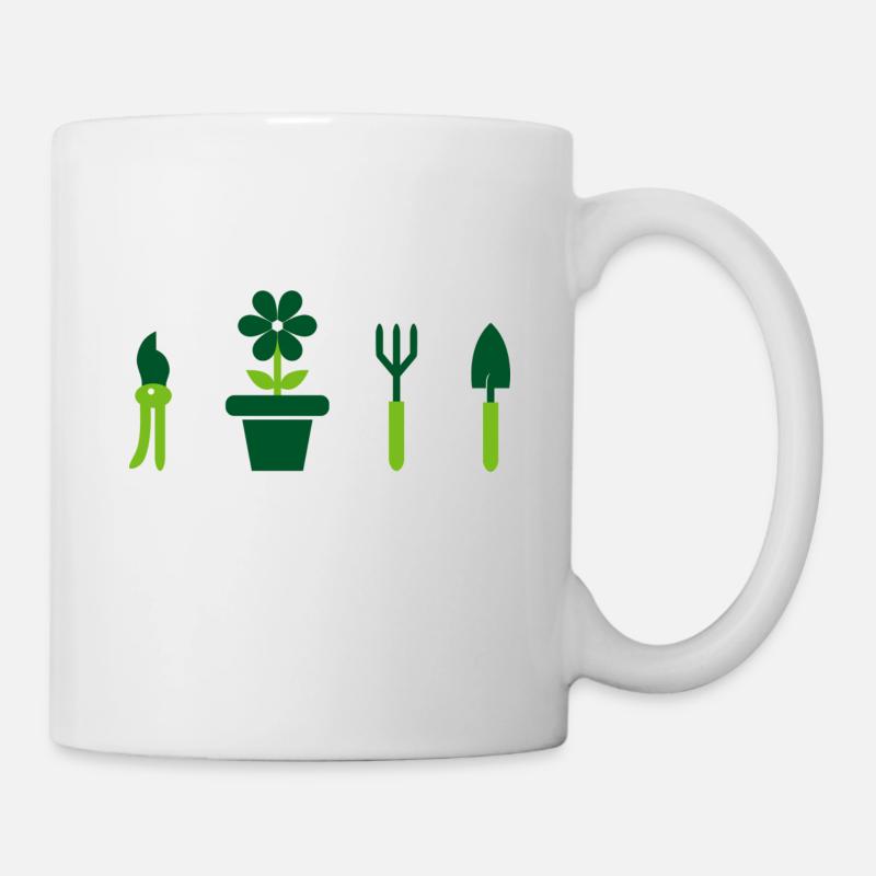 Garten Gartenarbeit Beet Pflanzen Gartenschere - Tasse - Weiß