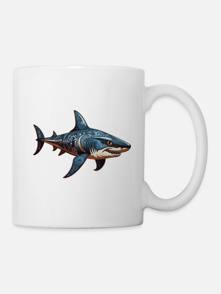 Adinkra Shark 4 - Mug blanc - blanc