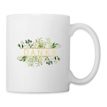Danke! Botanik, Eukalyptus personalisierbar - Tasse - Weiß - Rechts