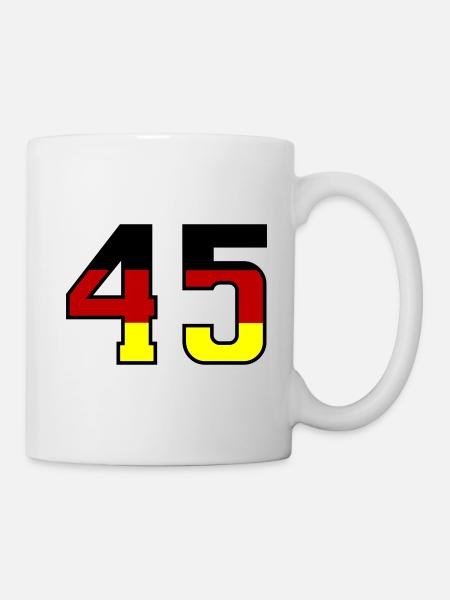 45 Zahl symbol Germany - Tasse - Weiß