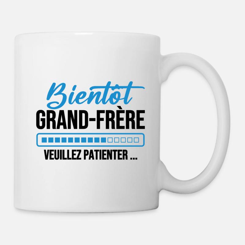 Bald großer Bruder, bitte warten - Tasse - Weiß