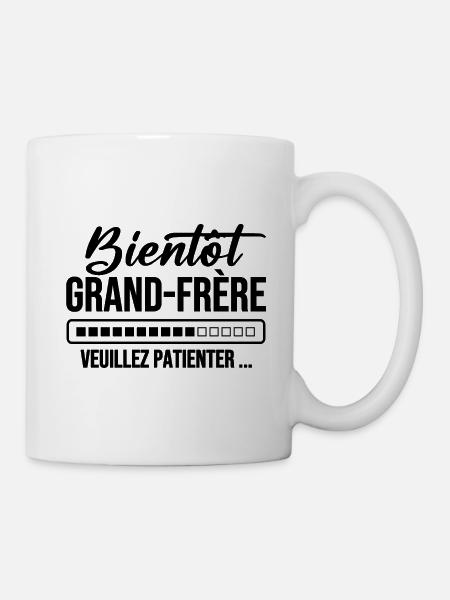 Bald großer Bruder, bitte warten - Tasse - Weiß