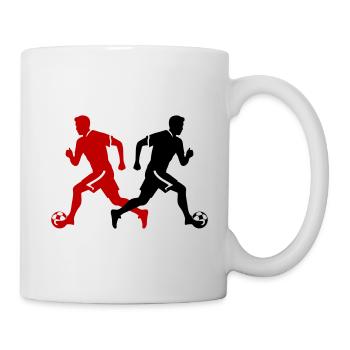 Fussballer Silhouette Fussball Spieler Mann - Tasse - Weiß - Rechts