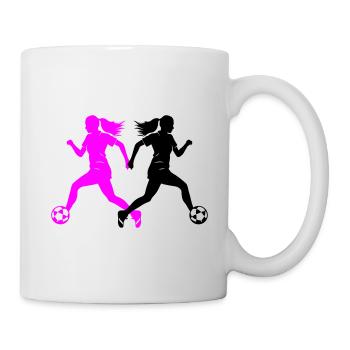 Female Soccer Player Silhouette Soccer Player Woman - Mug - white - Right
