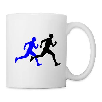 Running Marathon Man Silhouette - Mug - white - Right