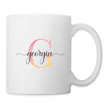 G| Monogramme | Nom | Géorgie |Aquarelle - Mug blanc - blanc - Droite