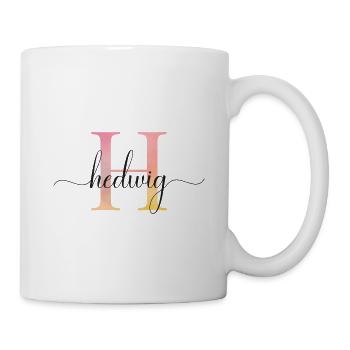 H | Monogramm | Name | Hedwig |Watercolor - Tasse - Weiß - Rechts
