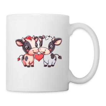 Kuh Comic Paar Liebe - Tasse - Weiß - Rechts