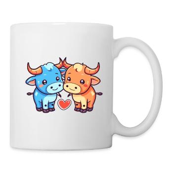 Taureau Couple Amoureux Animal Saint Valentin - Mug blanc - blanc - Droite
