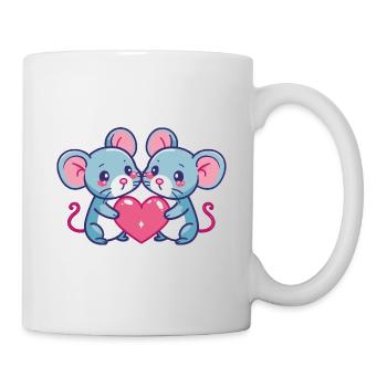 Maus Comic Paar Liebe - Tasse - Weiß - Rechts