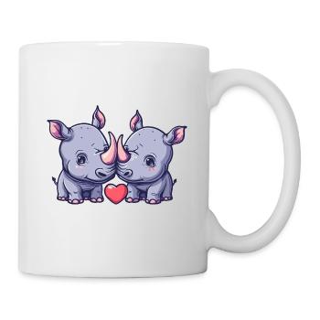 Rhino Couple Love Couple In Love - Mug - white - Right