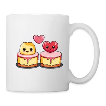 Cheesecake Couple Amour Coeur Saint Valentin - Mug blanc - blanc - Droite