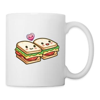 Sandwich Couple Amour Coeur Saint Valentin - Mug blanc - blanc - Droite