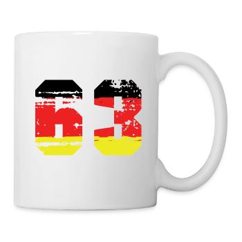 63 Numéro Allemagne Jersey - Mug blanc - blanc - Droite