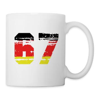 67 Zahl Deutschland Trikot - Tasse - Weiß - Rechts