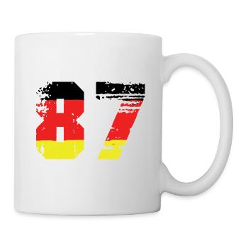 87 Numéro Allemagne Jersey - Mug blanc - blanc - Droite