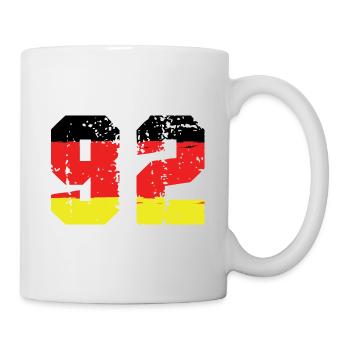 92 Numéro Allemagne Jersey - Mug blanc - blanc - Droite