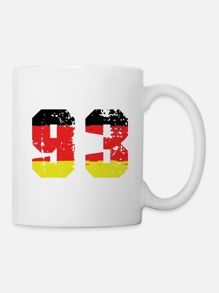 93 Numéro Allemagne Jersey - Mug blanc - blanc