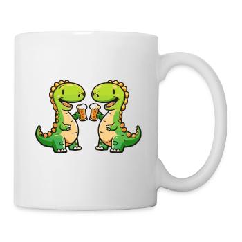 Dinosaurier brontosaurus Bier Saufen - Tasse - Weiß - Rechts
