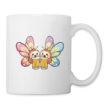 Schmetterling Bier Lustig Party - Tasse - Weiß - Rechts