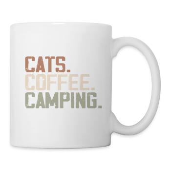 Retro Cats Coffee Camping Funny Campers - Mug - white - Right