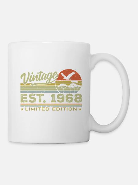 Jahrgang 1968 Genial seit 1968 Geschenk 1968 Retro - Tasse - Weiß