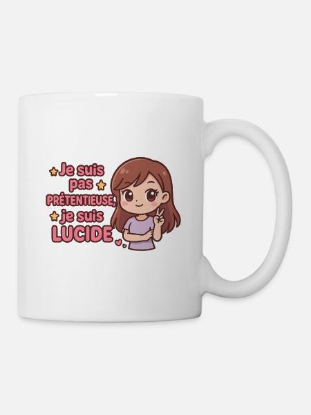 Je suis pas prétentieuse – kawaii fille lucide - Mug blanc - blanc
