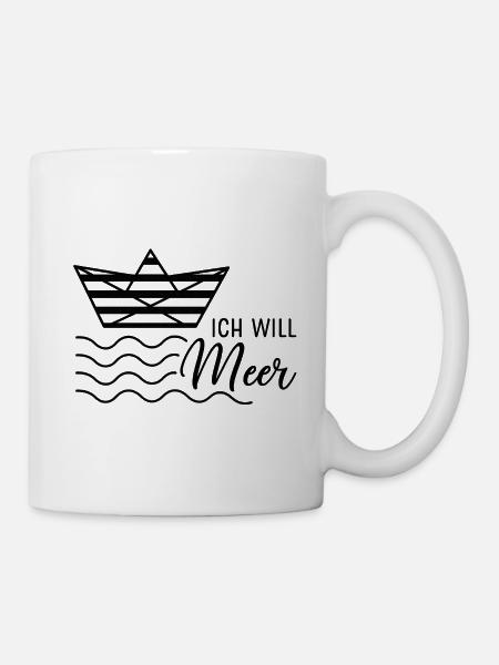 Maritime Lebensfreude Design - Tasse - Weiß