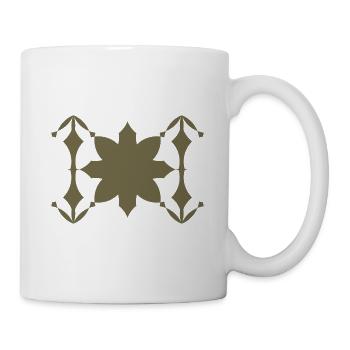 Ornamentblüten Symmetrie Muster - Tasse - Weiß - Rechts