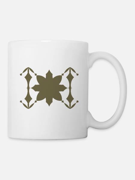 Ornamentblüten Symmetrie Muster - Tasse - Weiß