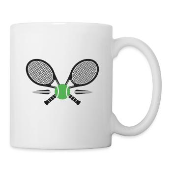 Crossed tennis rackets - Mug - white - Right