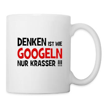 Penser, c’est plus dur de chercher sur Google!!! - Internet - Mug blanc - blanc - Droite
