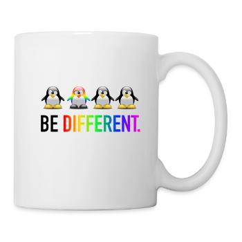 Be Different LGBT Pinguin Gay Pride CSD Cartoon - Tasse - Weiß - Rechts