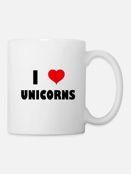 J'aime les licornes Licorne Licorne Licorne - Mug blanc - blanc