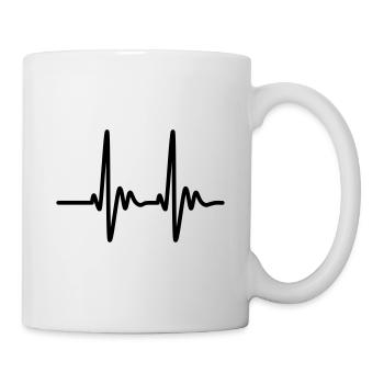 Herzschlag EKG Pulse - Tasse - Weiß - Rechts