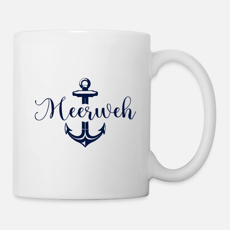Meerweh mit Anker - Tasse - Weiß