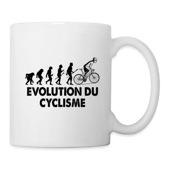 évolution du cyclisme - Mug blanc - blanc - Droite