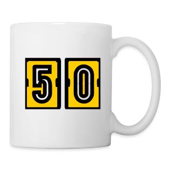50 ANS. 50e ANNIVERSAIRE. ANNIVERSAIRE 50 ANS - Mug blanc - blanc - Droite