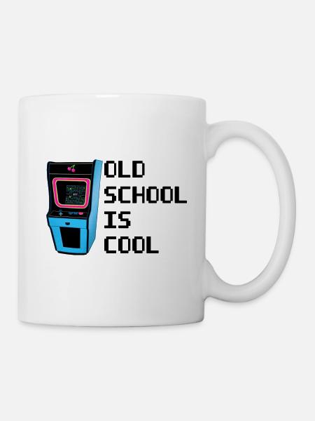 old school is cool retro vintage gamer - Mug - white