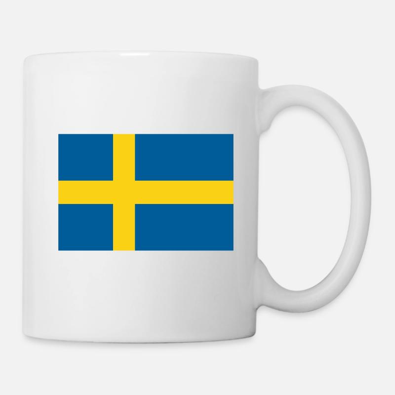 Drapeau de la Suède - Mug blanc - blanc