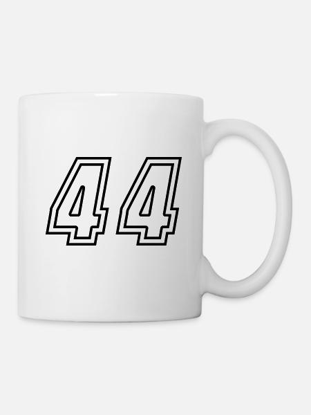 44 Zahl nummer - Tasse - Weiß