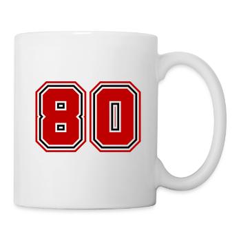 80 Zahl Symbol - Tasse - Weiß - Rechts