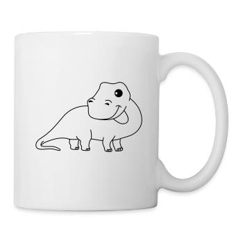Dinosaur brontosaurus Comic - Mug - white - Right