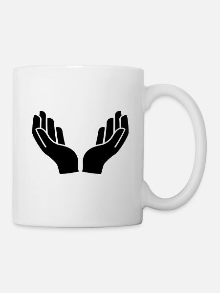 Hände icon symbol - Tasse - Weiß