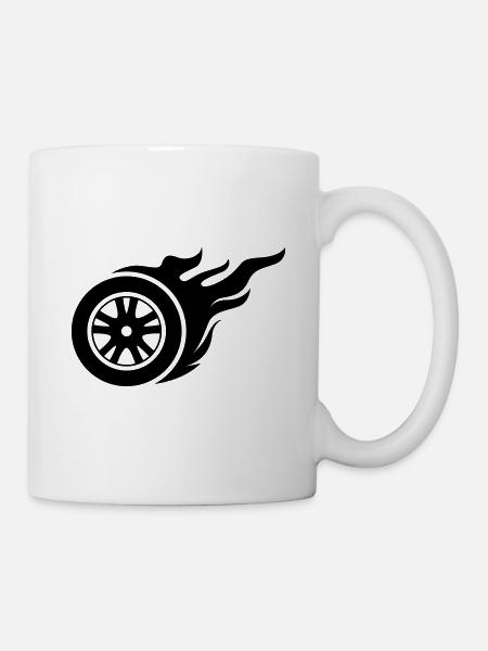Reifen feuer - Tasse - Weiß