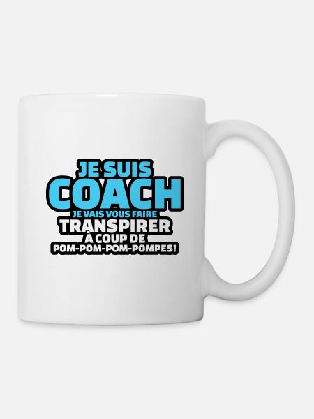 je suis coach faire transpirer a coup de pompe - Mug blanc - blanc
