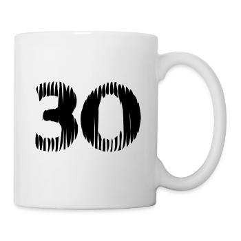 Maillot à 30 chiffres - Mug blanc - blanc - Droite