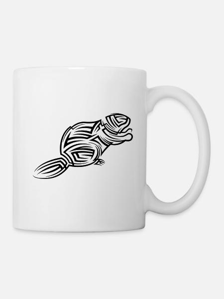 Tatouage tribal de castor - Mug blanc - blanc