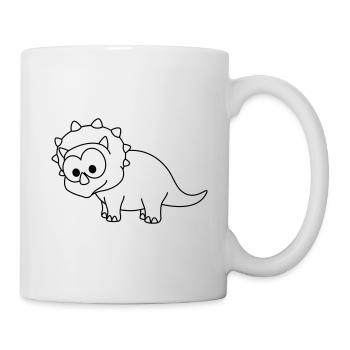 Bande dessinée Dinosaur triceratops - Mug blanc - blanc - Droite